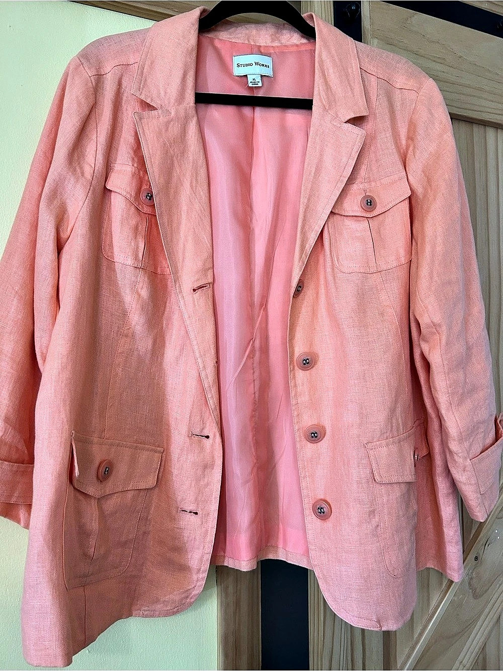 Studio Works Women's Blazer in Pink Size XL Like New